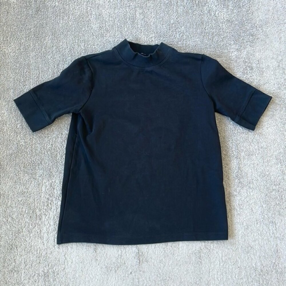 EC Zara Short Sleeve Mockneck Black Sweater - Size Small